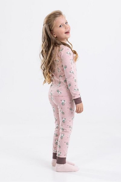 BAYKAR 9198 Model Dusty Rose Long Sleeve Pajamas Set for Girls