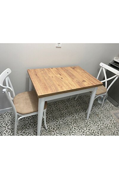 OnurEvimde Mutfak Masa Takımı Büyüyen Masa Çam Renk 2 Adet Sandalye