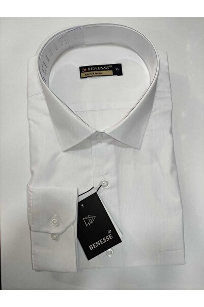 BENESSE Дакрон з кишенями, класичний широкий крій, довгі рукави, краватка, комір сорочки