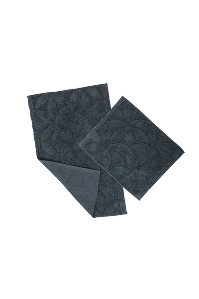 Fialka Σετ πατάκια μπάνιου 2 τεμαχίων με λουλουδάτο σχέδιο ανθρακί