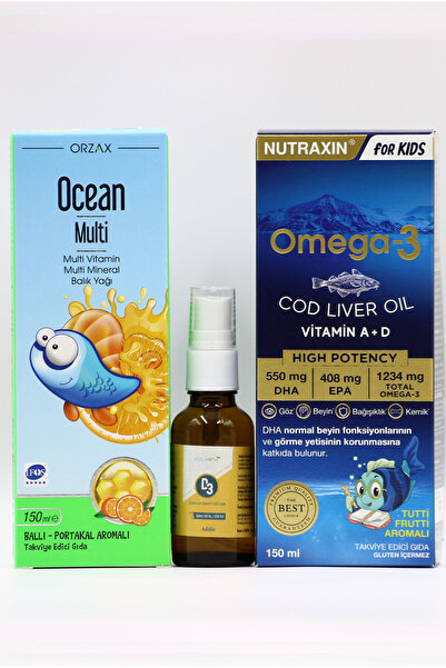 Ocean Multi, Estellife D3 Sprey ve Omega-3 Cod Liver Oil - Çocuklar İçin Vita...