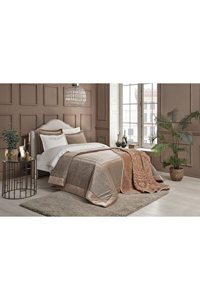 Taç Çeyiz Seti Güzel Yuvam Paketi Laura Kahve 10 Parça