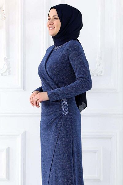 Amine Hüma Βραδινό φόρεμα Indigo Simay Hijab