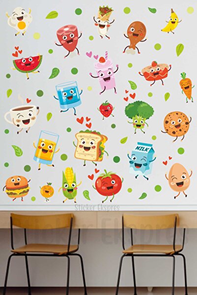 Sticker Ekspres Mâncare drăguță Mâncare Grădiniță Creșă Școală Sală de mese B...