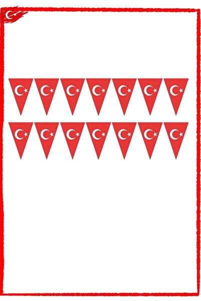 Zanzibar Türk Bayrağı Baskılı Üçgen Süsleme Flama 29 Ekim Cumhuriyet Bayramı ...