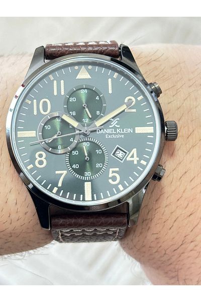 Daniel Klein Dani̇el Klein Exclusive Sport Leather Strap Men's Wrist Watch with Active Gauge