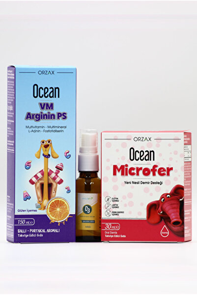 Ocean VM Arginin PS, Estellife D3 Sprey ve Ocean Microfer - Çocuklar İçin Vit...