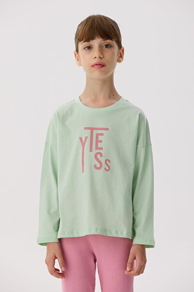 Tyess Basic Tricou verde pentru fete BG Store