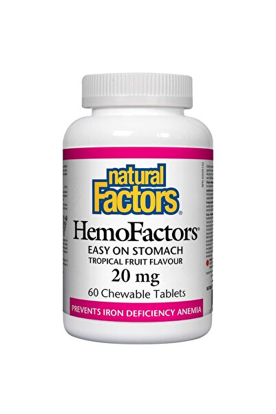 Natural Factors هيموفاكتورز، 20 مجم، 60 قرصًا قابلًا للمضغ