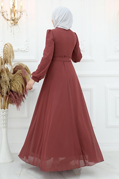 Amine Hüma Belgin Şifon Abiye Tarçın