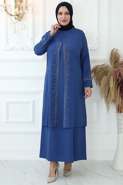 Amine Hüma Βραδινό φόρεμα Filiz Hijab Indigo