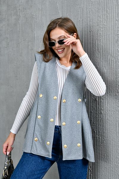 Miss Allos Women's Soft Stamp Vest with Side Gather Detail