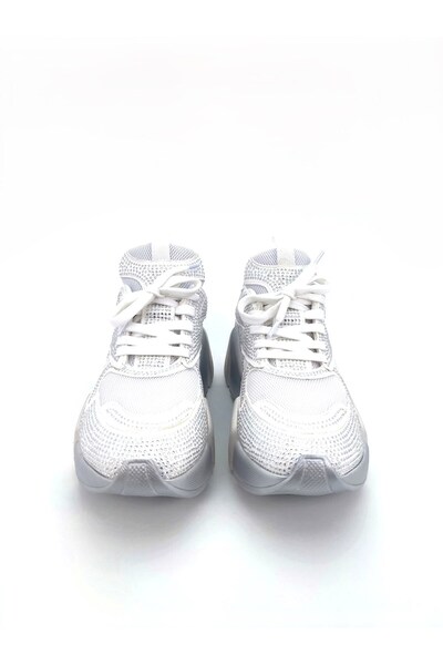 Seniorah Strac White Genuine Leather Women's Sneakers