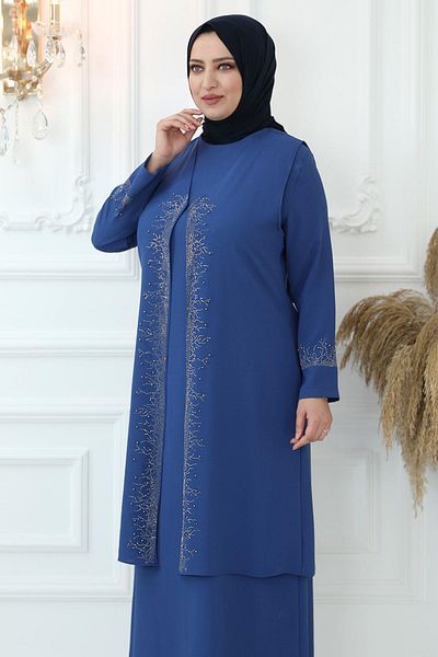 Amine Hüma Βραδινό φόρεμα Filiz Hijab Indigo