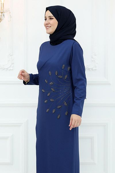 Amine Hüma Βραδινό φόρεμα Misilina Indigo