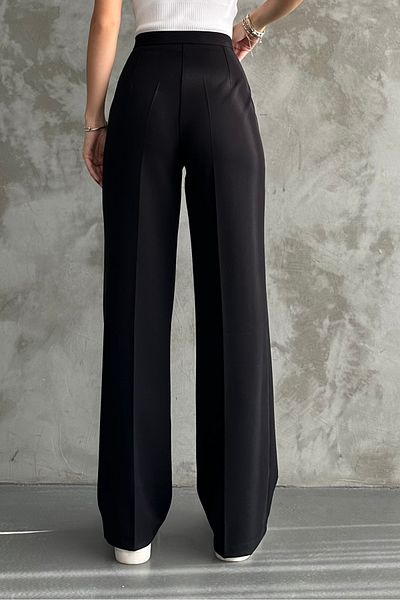 macharel jeans Women's New Season High Waist Classic Black Fabric Trousers