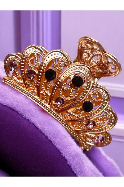 GALATA GIFT Agrafă de păr pentru femei cu clemă trandafir (argintiu) zirconiu piatră lebădă-coroană model modern nou tendință agrafă fetiță 6 cm