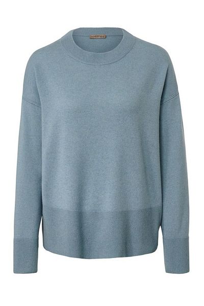 Tchibo Women Crew Neck Knitted Pullover Sweater, Dusty Blue