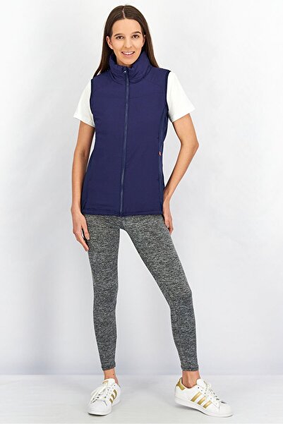 Tchibo Women Mock Neck Hybrid Gilet, Navy Blue