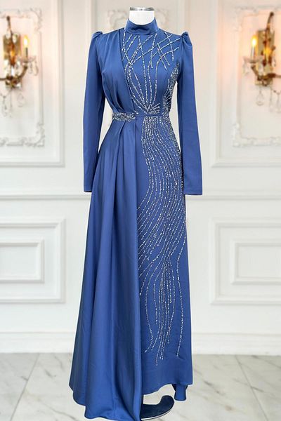 Amine Hüma Βραδινό φόρεμα Hijab Indigo Leyal