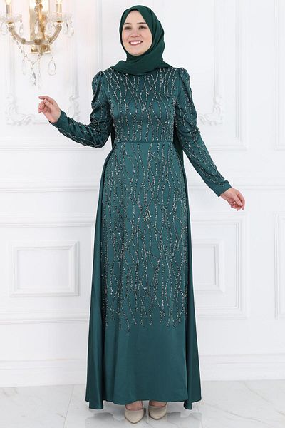 Amine Hüma Βραδινό φόρεμα Emerald Didem Hijab