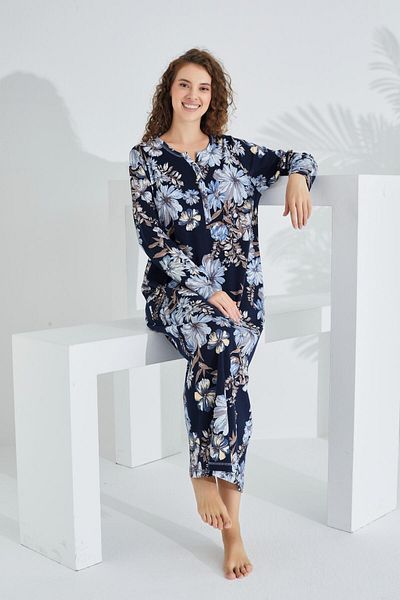 Etoile 100% Cotton Long Sleeve Women's Dress Nightgown 91414
