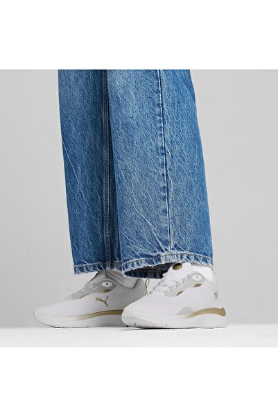 Puma SOFTRIDE Orla Metallic - Puma Λευκό και Χρυσό Ασημί Matte Puma