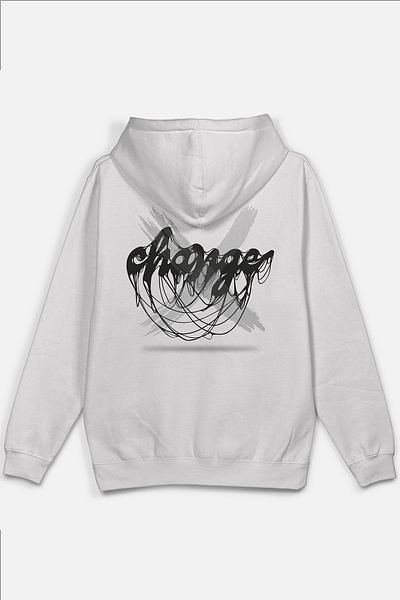 Overoz Суитшърт с качулка Never Change Back с щампа, екрю, H1205