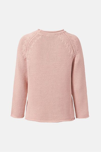 Tchibo Women Round Neck Textured Knit Sweater, Pink