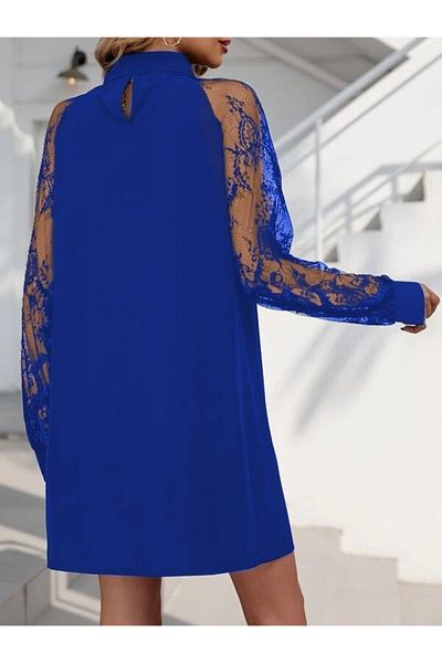 Simala Rochie de damă cu mânecă lungă din tul cu detaliu nisip