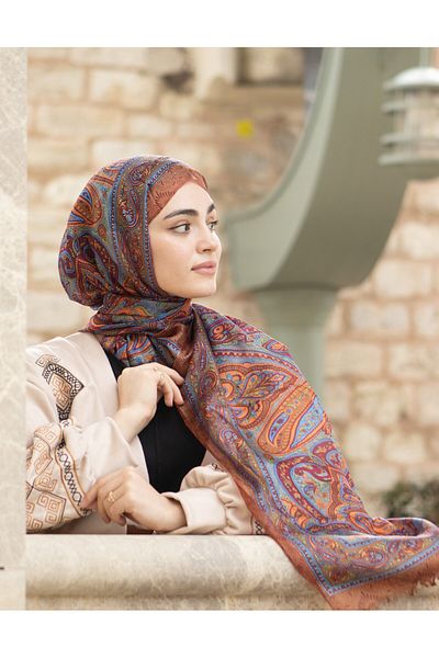 Store Skopje Pattern Indian Silk Shawl & Scarf