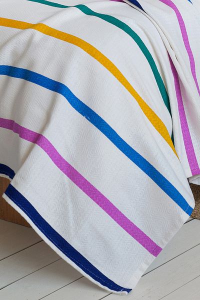 Eponj Home 140X230Cm Yellow-Lilac Natural Pique Printed Kids T-Shirt