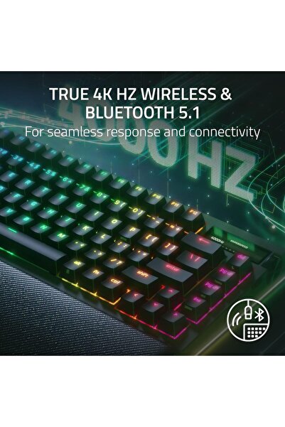 RAZER BlackWidow V4 Pro 75% Kablosuz Oyun Klavyesi: OLED Ekran