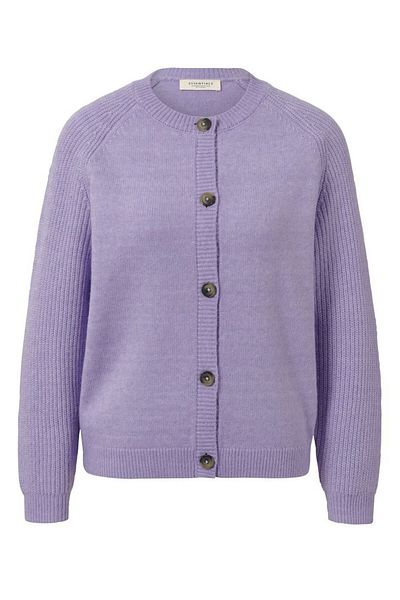 Tchibo Women Round Neck Knitted Cardigan, Purple