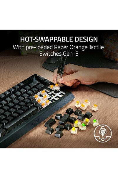 RAZER BlackWidow V4 Pro 75% Kablosuz Oyun Klavyesi: OLED Ekran
