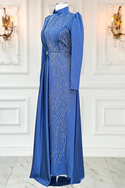 Amine Hüma Indigo Leyal Hijab Evening Dress