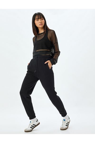Koton Ψηλόμεσο κορδόνι Jogger Sweatpants - Pocket Detailed Raster
