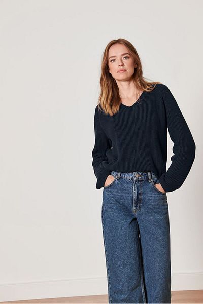 Tchibo Women Knitted Long Sleeve Sweater, Navy