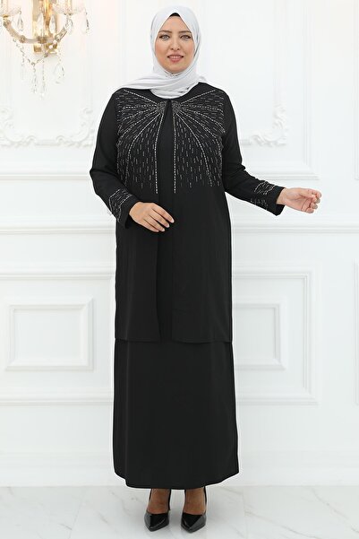 Amine Hüma Şükran Abiye Elbise Siyah