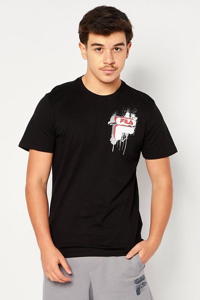 Fila Men Sportswear Fit Senden Short Sleeve Outdoor T-Shirt, Black