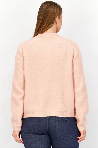 Tchibo Women Full Buttoned Long Sleeves Knit Cardigan, Pink