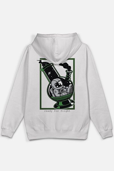 Overoz Суитшърт с качулка Astronaut Glass Print Oversized, екрю, H1198