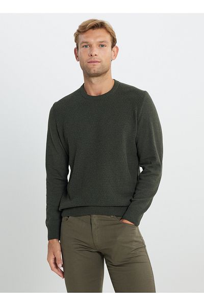 ALTINYILDIZ CLASSICS Altınyıldız Classics Crew Neck Standard Χακί Ανδρικό πουλόβερ ACE492510284/TRICO ΠΟΔΗΛΑΤΙΚΟ ΛΑΙΜΟ