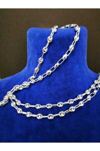Omar Silver Unisex 4,5mm Arpa Gemici Gümüş Kolye Zincir