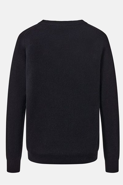 Tchibo Women Crew Neck Long Sleeves Textured Sweater, Black