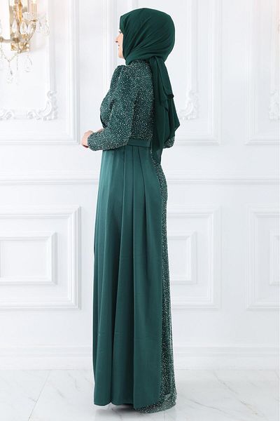 Amine Hüma Βραδινό φόρεμα Emerald Ecmel Hijab
