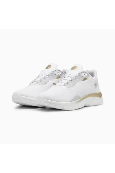 Puma SOFTRIDE Orla Metallic - Puma Λευκό και Χρυσό Ασημί Matte Puma