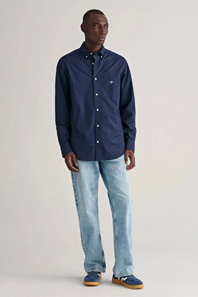 Gant Men's Navy Blue Regular Fit Shirt