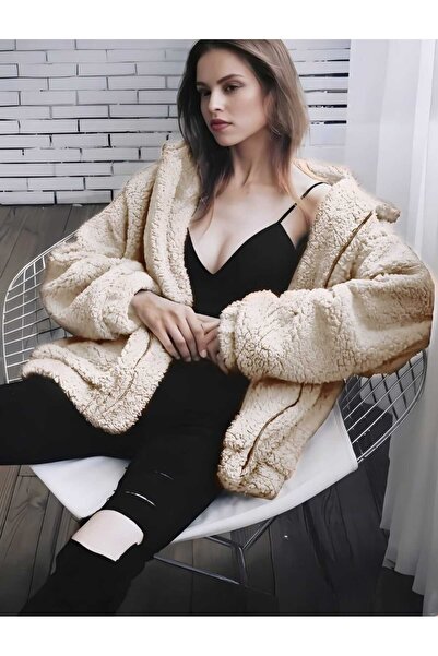 MODAALFABE Zippered Oversize Plush Coat