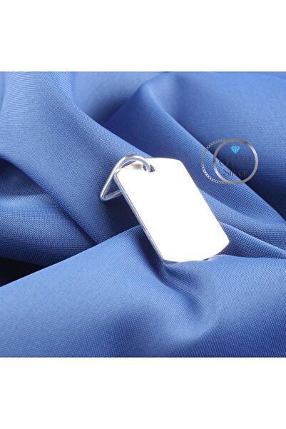 Omar Silver 925 Ayar Gümüş Asker Künye Orta Boy Kolye Uç